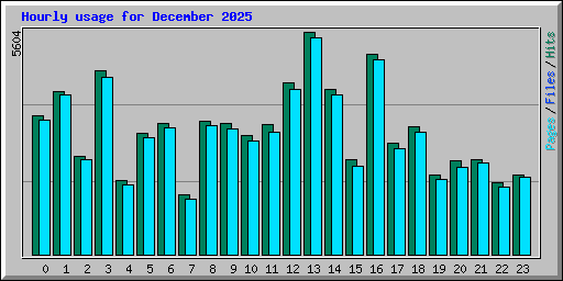 Hourly usage for December 2025