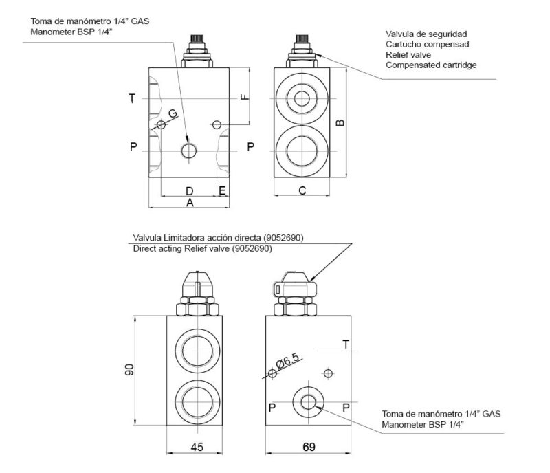 9052690 RELIEF VALVES FOR HYDRAULIC CIRCUIT Bezares SA Leading