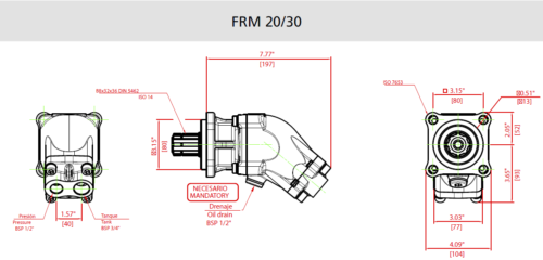 Motor de pistones en ángulo FRM – Elevado Rendimiento