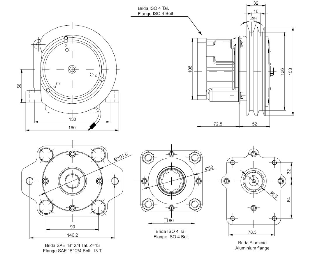 Electromagnetic and pneumatic clutches