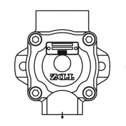 Opposite inlet (Outlet A)