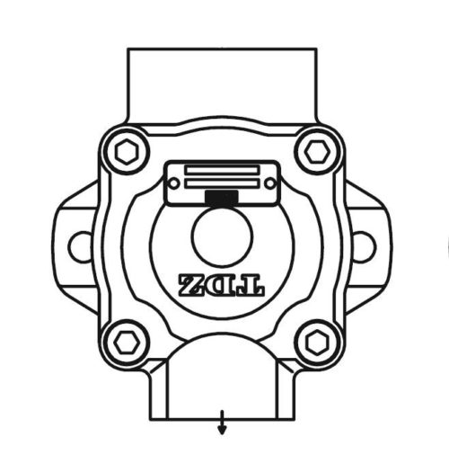 Opposite inlet (Outlet A)